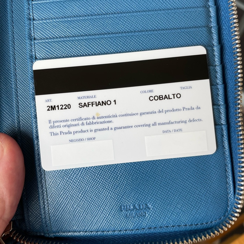 Prada unisex saffiano leather travel wallet - Picture 7 of 14